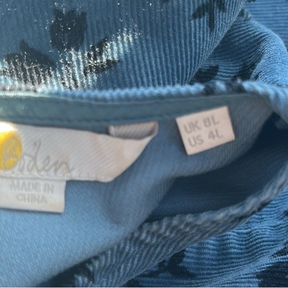 Boden blue floral cord dress with belt size 4L - Picture 7 of 16